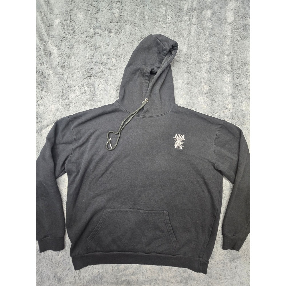 NRA ILA Mens Hoodie XL Black Pullover Sweatshirt Logo Kangaroo Pocket 0299